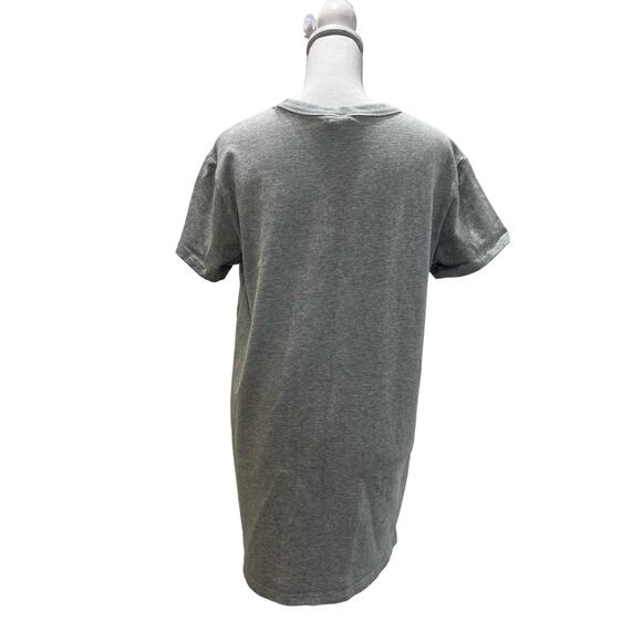 Champion Women's Size M Simple Gray Tee Shirt Dress 100% Cotton Embroidered Logo - Picture 3 of 7